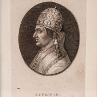 Portret papieża Lucjusza III. XVIII w., Miedzioryt.